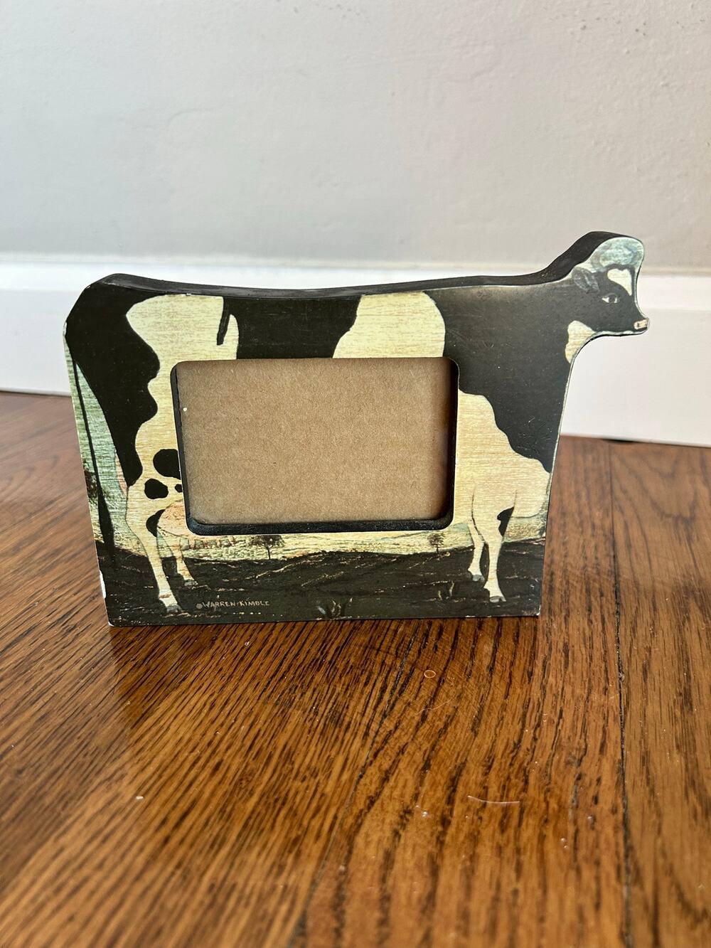 Vintage Warren Kimble Cow Frame, Folk Art Farmhouse Decor